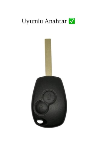 Renault Clio 3 Kangoo Symbol Dacia Duster 2 Uyumlu Beyaz Gümüş Nano Anahtar Kılıfı 2 Buton