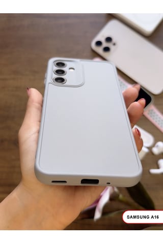 Samsung Galaxy A16 Uyumlu Kamera Korumalı Darbeye Dayanıklı Renk Atmayan Keep Silikon Kılıf Gri