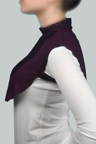 Altobeh Kadın Penye Tesettür Daire Yakalı Dantelli Boyunluk - Mürdüm