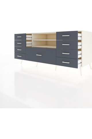 Kronos Konsol 2 Raflı 9 Çekmeceli 176x59x83 Aytaşı-aytaşı/antrasit Aytası