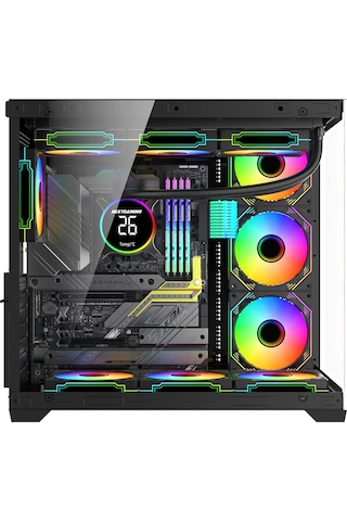 Alpha Elite 7x Argb Fan Kumanda Ve Kontrolcü Atx Boş Bilgisayar Kasası Siyah