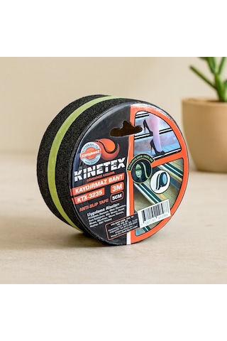 Kaydırmaz Siyah Bant 5cm X 3m - Fosfor Şeritli Karanlıkta Parlayan