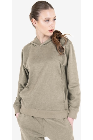 Lescon Bej Kadın Kapüşonlu Sweatshirt 23n-2106