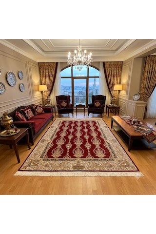 Persian 200 X 300 İpek Halı Kırmızı