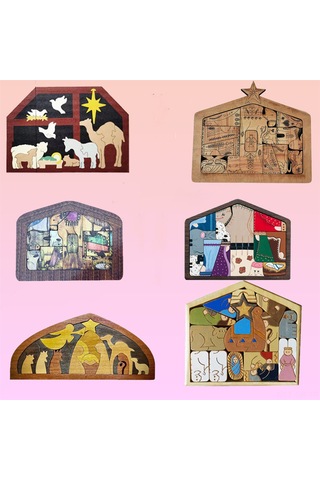 Singree Doğum Senaryosu Ahşap Puzzle, 20x15cm Renkli, Ev Dekorasyonu, Zeka Geliştirici, İki Boyutlu Ahşap Oyuncağı