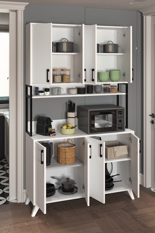 Bofigo 8 Kapaklı Çok Amaçlı Dolap Defne Mutfak Dolabı Erzak Dolab