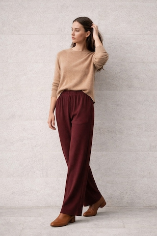 Ivoire Wear Kadın Beli Lastikli Bürümcük Pantolon Bordo