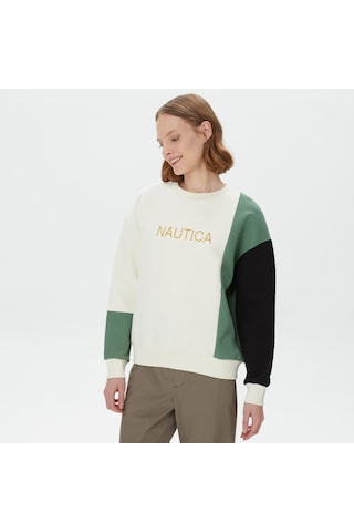 Nautica Nautıca Kadın Yeşil Relaxed Fıt Uzun Kollu Sweatshırt Düz 37k154t Yeşil