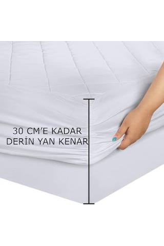 Teksnil Home%100 Mikrofiber Kapitone Yatak Koruyucu Alez Full Kenar Çarşaf Fitted Tek Çift Battal Bebek 60 X 120 Açık Gri