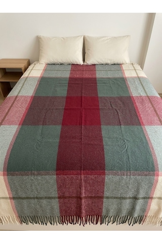 Gençev Home &Selin& %100 Saf Yün Scotch Battaniye Battal Boy Çok Renkli