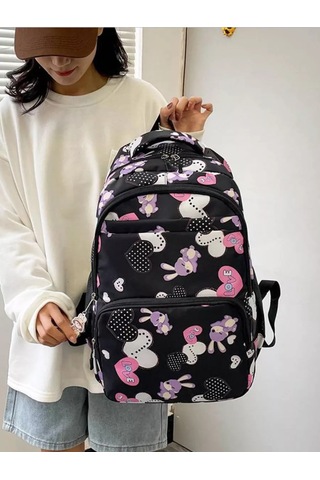 Invıma İlkokul Öğrencileri İçin Baskılı Sırt Çantası 251991545 Siyah