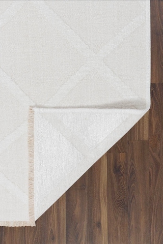 Rodney Vl Yıkanabilir Kaydırmaz Çift Taraf Pamuk Dokuma Beyaz Rix Premium Kalite Kilim Beyaz1