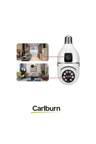 360 Panoramik Görüş 4k Full Hd Çift Lensli E27 Duy Girişli 8 Mp Kablosuz Ampul Kamera