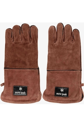 Snow Peak Fire Side Gloves, Deri Isı Ve Kıvılcım Korumalı Uzun Kamp Eldiveni Kahverengi