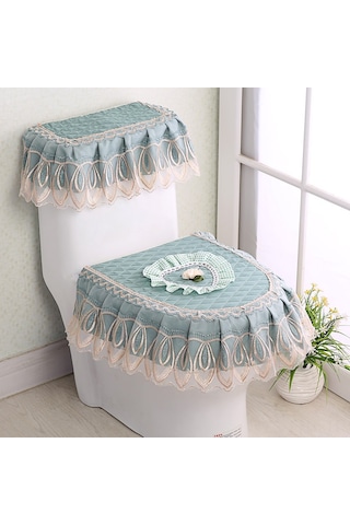 Hangfox Dokuma Üçlü Tuvalet Kılıfı Seti - Toz Koruyucu, Dayanıklı Ve Şık Tasarım Yüksek Kaliteli Dokuma Mavi Diğer