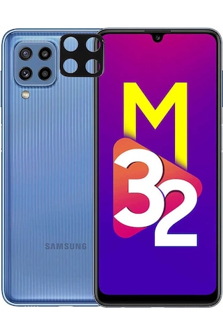 Galaxy M32 Zore 3D Kamera Camı Koruyucu Siyah