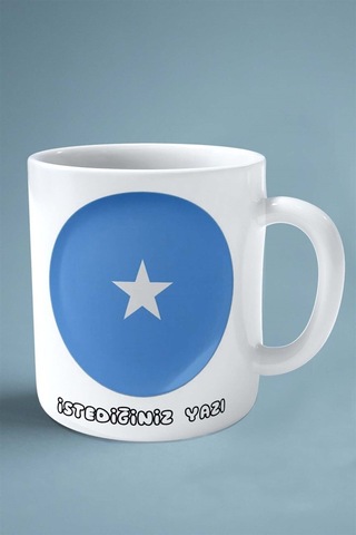 Somali Somalia Bayrak Baskılı Kupa Bardak Çift Taraflı Kişiye Özel Model 1 Çok Renkli