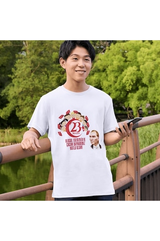 Alpşan Ticaret 23 Nisan Tişörtleri 23 Nisan T-shirt Beyaz Çocuk Yetişkin Tişört Unisex T-shirt Çocuk Bayramı 60 Beyaz