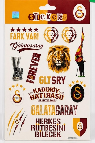 Lisanslı Galatasaray 3'lü Sticker Seti "mauro Icardi,victor Osimhen Ve Fark Var" Altın