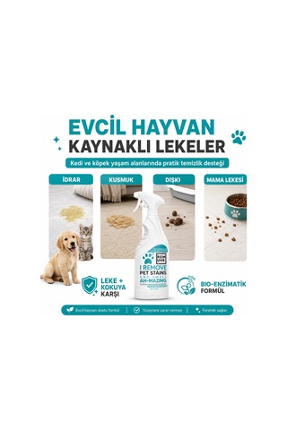 Remuvr Kediler için Leke ve Koku Giderici Sprey 750 ml
