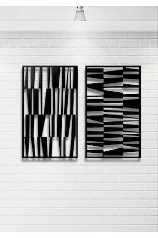 Modern Stil 2 Li Metal Duvar Dekoru Seti 80 X 48