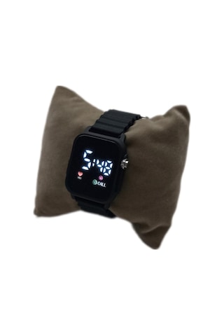 Japanex Renkli Led Ekranlı Silikon Kordonlu Kol Saati Siyah-siyah