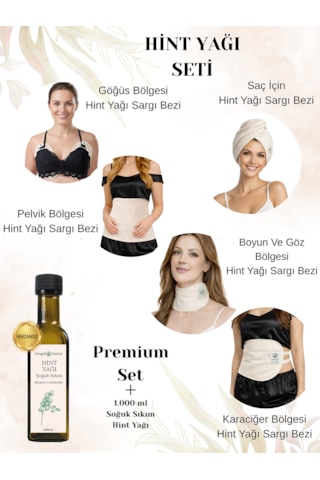 Dengeli Market Hint Yağı Sargısı Seti 5'li + Hekzansız Hint Yağı 100 ML