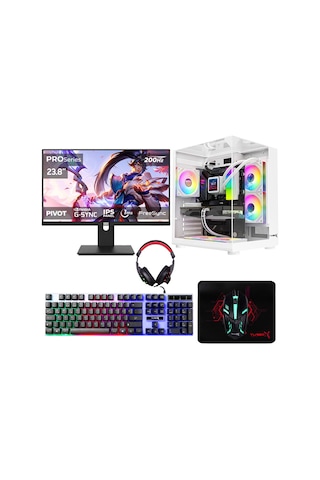 Turbox TX8560 R5-5600 16 GB 512 GB NVMe SSD RTX3050 23.8" Free Dos Oem Paket Masaüstü Oyuncu Bilgisayarı