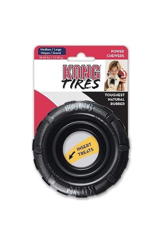 Kong Extreme Tires Delikli Tekerlek Şeklinde Ultra Sert Köpek Oyuncağı M/l