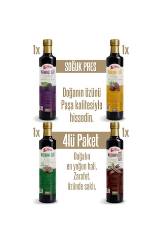 Paşa Lezzet Özleri 4 Lü Karışım - Karadut Özü, Hurma Özü, Keçiboynuzu Özü, Kozalak Özü