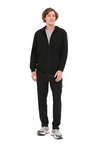 Lumberjack Sn72 Fz Hod Kapsonlu Fermuarli Erkek Sweat - Siyah