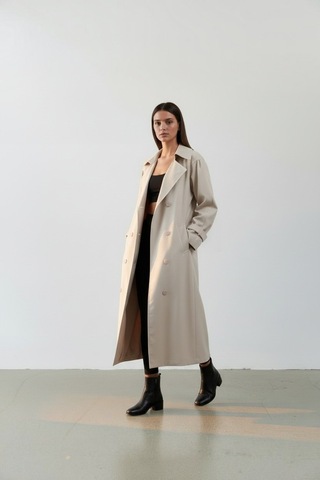 Durivya Reglan Kol Oversize Trençkot Bej