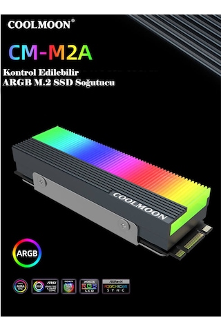 Coolmoon Rgb M.2 Ssd Soğutucu Nvme Ngff 2280 Radyatör Isı Argb
