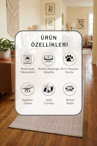 Yıkanabilir Yolluk 88 Bej