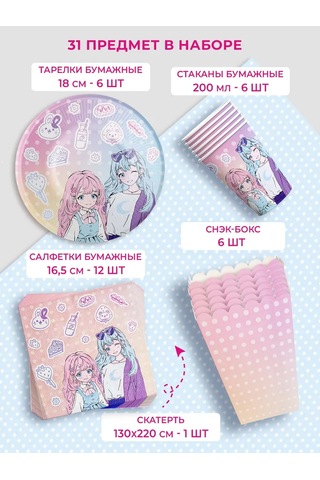 Fiolento Doğum Günü İçin Tek Kullanımlık Sofra Takımı 348659234 100 adet