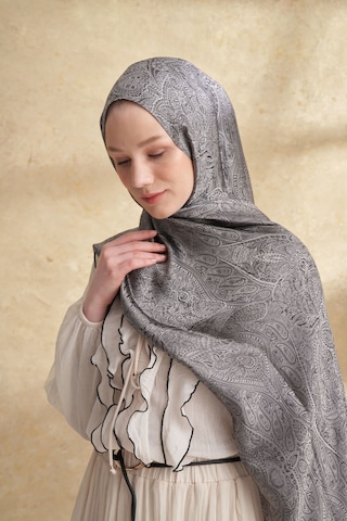 Armanda Jose Jakar Ethnic Desen Şal- 3303 Füme