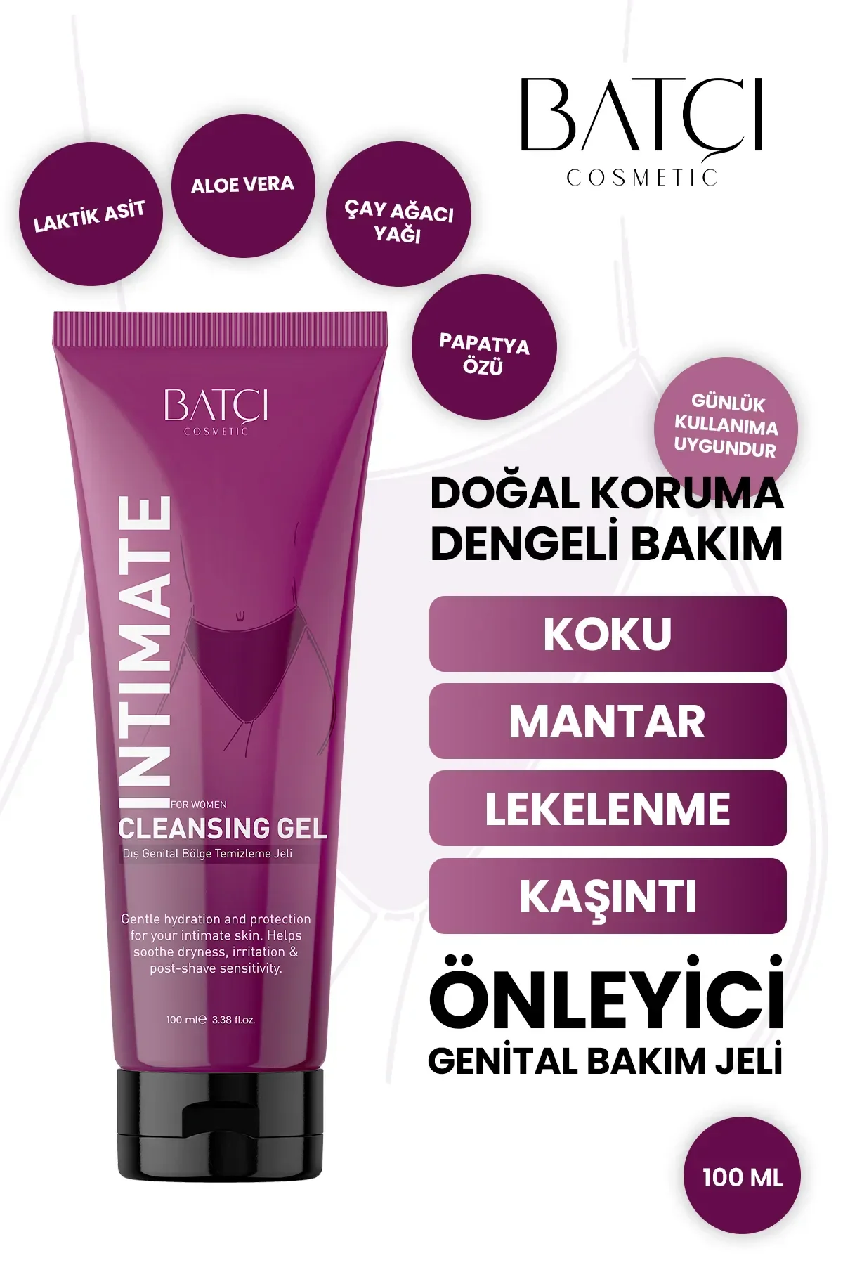Kadın Genital Bölgeye Özel Koku Gidermeye Yardımcı Ve Renk Açıcı Intim Temizleme Jeli 100 Ml
