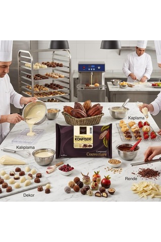 Callei Chocolate Beyaz Konfiseri Kokolin Blok 2,5 Kg Pasta, Tatlı Ve Dekor Kaplamaları İçin Yoğun Beyaz Kokolin