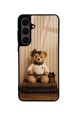 Samsung Uyumlu S25 Fe Preppy Teddy Classic Tasarımlı Glossy Telefon Kılıfı Kahverengi