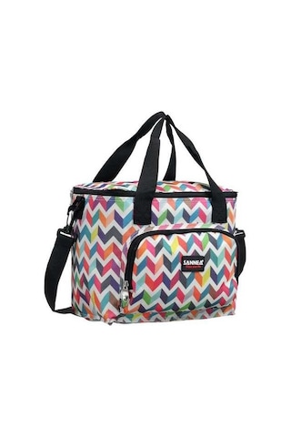 Oxford Kumaş Çift Katmanlı Termal Öğle Yemeği Çantası Yalıtımlı Soğutuculu Taşınabilir Piknik Ve Seyahat Çantası, Omuz Askılı Şık Tote Tasarım Çok Renkli