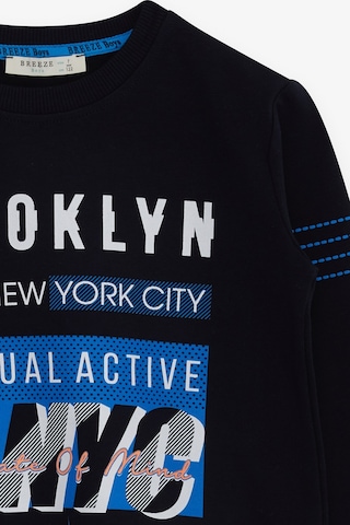 Breeze Erkek Çocuk Sweatshirt Yazı Baskılı 7-12 Yaş, Lacivert