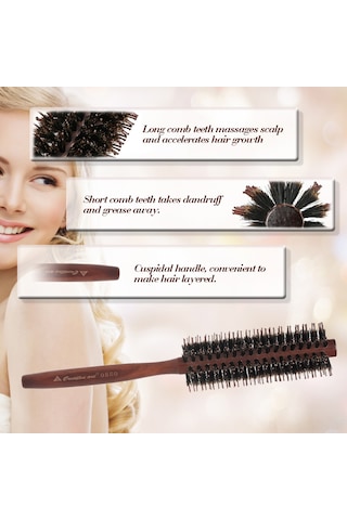 Samdoo Saç Kıvırma Ve Düzleştirme İçin Yuvarlak Tarak, Nilon Dişli Masajlı Saç Stilleri Oluşturucu