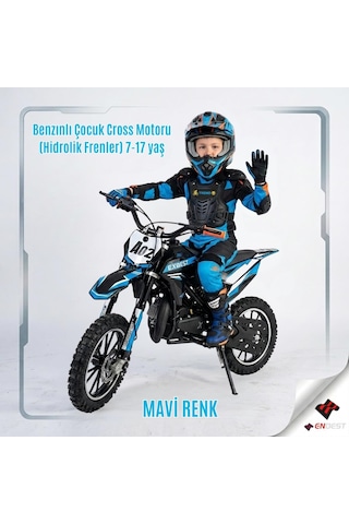 Benzınlı Çocuk Cros Motoru Hidrolik Frenler 7-17 Yaş