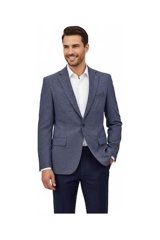 Erkek Tek Spor Ceket Çift Yırtmaçlı Bgl-st04980 İndigo