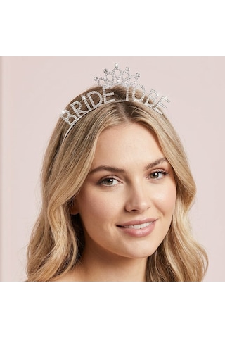 Valmont Accessories Bride To Be Kristal Taşlı Işıltılı Bekarlığa Veda Tacı Gümüş