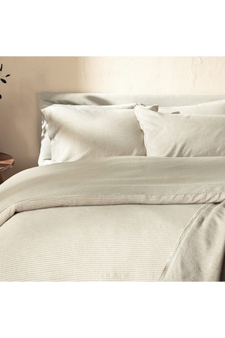 Morıan Bambu King Size Nevresim Seti 230x220 Cm Natural/yeşil