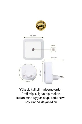 Fotoselli Gece Lambası Karanlıkta Otomatik Yanıp Sönen Aydınlığa Duyarlı Koridor Antre Loş Led Işık Diğer