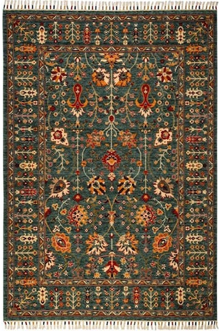 Çam Halı Sultani 805 Yeşil Yün Ve Bambu İle Özel Tezgahlarda Üretilen Otantik Desenli El Emeği Modern Uşak Halısı Gri