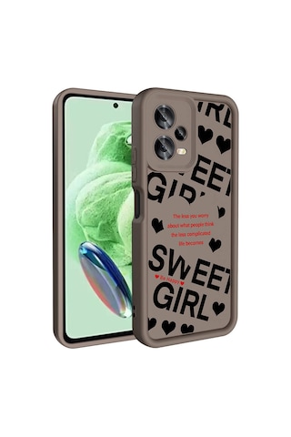 Nourthkiingdom Redmi Note 12 5g Kılıf Kamera Korumalı Baskılı Arka Yüzey Nrtk Klas Kapak - Açık Kahve Açık Kahve