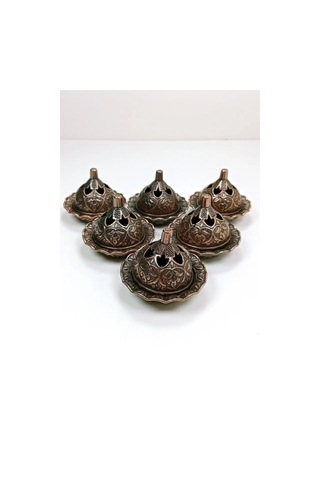 Jenerik 6 Lı Mini Eskitme Osmanlı Temalı Koyu Renk Lokumluk Sunum Çok Renkli